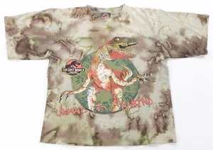 Rare VTG Jurassic Park The Lost World Unkind To Mankind T Shirt 90s Beige Youth  - Picture 1 of 7