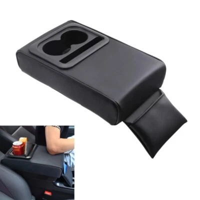 1x Car Armrest Box Cushion Pad Auto Center Console Cover With Cup Holder Storage - Image 1 of 4