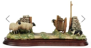 Border Fine Arts 'Right Place, Wrong Time' Swaledale Tup, Ewes and Collie JH104 - Picture 1 of 18