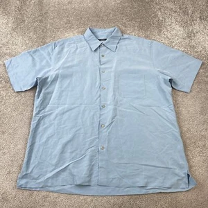 Alfani Button Up Shirt Men's XL Blue Short Sleeve Casual Soft - Picture 1 of 9