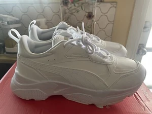 Puma Cassia SL Lace Up Women’s White Platform Sneaker Shoes NIB Size 10 Trainers - Picture 1 of 10