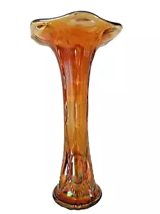 Atq. Imperial Glass Co. marigold carnival glass vase BEADED BULL'S EYE c.1904 - Picture 1 of 11