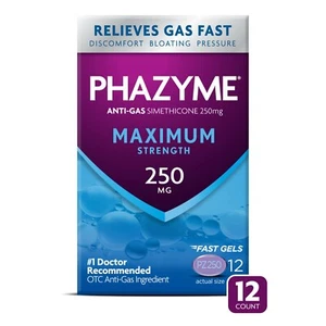 GELES de alivio de hinchazón Phazyme Maximum Strength ANTI-GAS SIMETICONA 250 mg PZ250 - Imagen 1 de 6