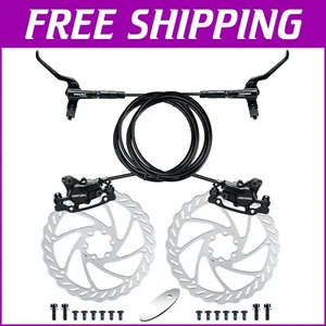 Aluminum Hydraulic Brake Set with 160mm Rotors - Universal Bike Compatibility - Picture 1 of 10