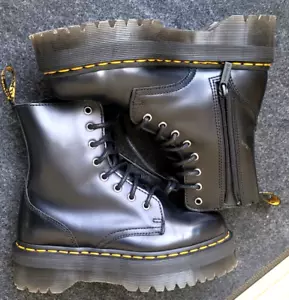 STIVALE DR. MARTEN JADON PLATFORM TUTTO NERO pelle liscia TAGLIA US UOMO TAGLIA 6 - Foto 1 di 22