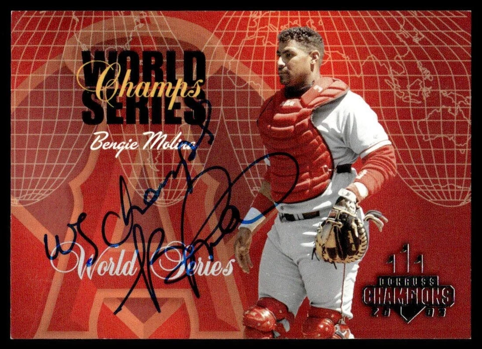 2003 Donruss Champions World Series Champs Bengie Molina Auto /2002 #WSC-13 - Image 1 of 2