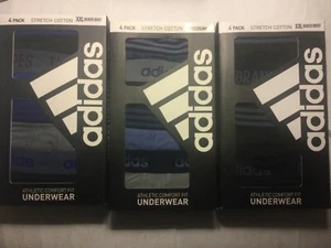 Adidas 4 Pack Boxer Brief Comfort Fit Stretch Cotton Black Gray Blue New Tags - Picture 1 of 10