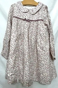 240185 Girls 4-5 Years CONFITURE Gabriella Pink Floral L/S Woven Cotton Dress EC - Picture 1 of 3