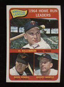 1964 Topps #3 Home Run Leaders w/ Harmon Killebrew Mickey Mantle HOF Powell