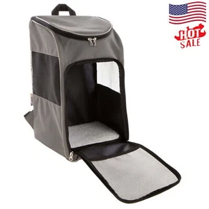 Medium Cat & Dog Travel Pet Backpack Coated Mesh Panels Lock Zippers 16 Lb Limit - Picture 1 of 10
