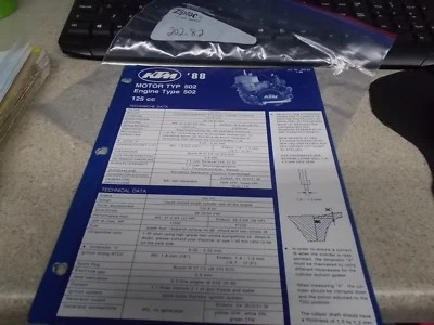 Póster diagrama tipo motor KTM 1988 502 125cc 202-82 OEM Foto 1 de 4