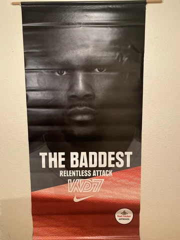 Vintage 2014 FOOT LOCKER NIKE KD7 “The Baddest”KEVIN DURANT Giant Poster 70X34 Cover