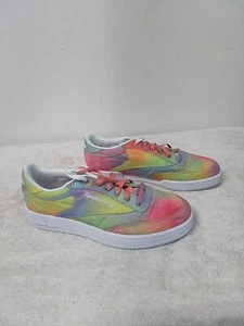 Size 11 Men's Reebok Classics Club C 85 Pride 2020 Multicolor Lace Up Sneakers - Picture 1 of 6
