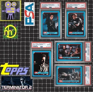 1991 Topps Terminator 2 PSA Set - PSA 8 NM-MT x4 & PSA 7 NM x1 - Picture 1 of 12