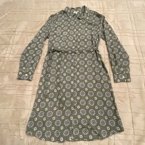 Appleseeds Dress Size 16 Midi Belted Button Up Career Modest Geometric NWT - Picture 1 of 19