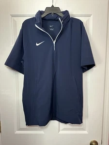Giacca manica corta con cappuccio Nike leggera Coaches taglia M blu navy FJ9548-422 NUOVA - Foto 1 di 3
