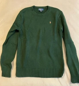 Schöner - Ralph Lauren - Polo - grüner Baumwollpullover mit Zopfmuster - Jugend Large - Bild 1 von 4