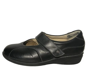 Zapatos Mocasines Finn Comfort Mary Jane Cuero Negro Cómodos Talla US 11 UK 8 - Imagen 1 de 10