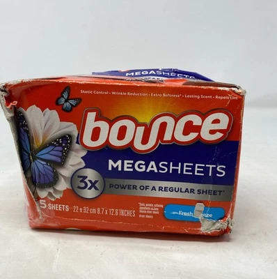 Листы сушилки Bounce MegaSheets Fresh Breeze, 65 штук, 8,7 x 12,6 дюйма - Изображение 1 из 4