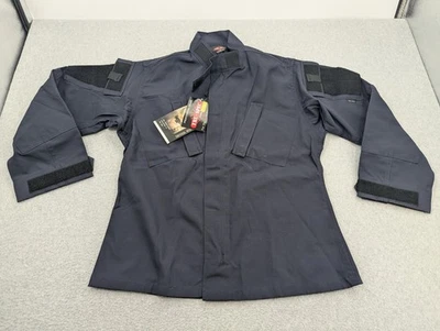 Camisa masculina pequena curta azul marinho Ripstop uniforme resposta tática nova com etiquetas Tru Spec* - Imagem 1 de 4