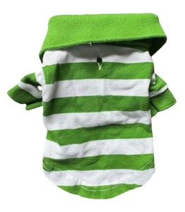 Doggie Design Green And White Striped Button Turtle Neck Shirt For Dogs XS - Picture 1 of 5
