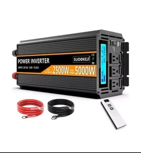 Sudokeji 2500W Power Inverter 12V DC to AC 110V/120V (Peak) 5000W Converter 3 so - Bild 1 von 8