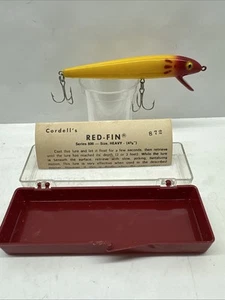 Vintage Cotton Cordell Red Fin #872 Bone Fishing Lure + Box - Picture 1 of 11
