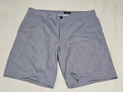 Shorts chino/golfe Theory Zaine Oxford listrado azul leve tamanho W36×L8  - Imagem 1 de 4