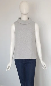 Kookai Size 38 Aus 10 Lught Grey Quilted Sleeveless Roll Neck Top - Picture 1 of 10
