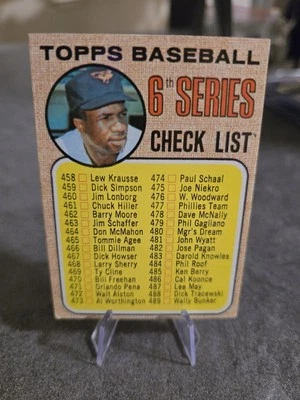 1968 Topps Frank Robinson #454 (circle touching hat) MLB HOF M/NM All-Star  - Image 1 of 2