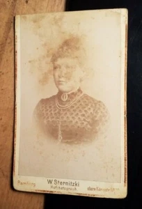 Young woman portrait/CDV W. Sternitzki Bamberg - Picture 1 of 2