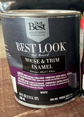 NOS Best Look Oil-Based Alkyd Gloss Exterior House Trim Paint White Enamel DENT - Image 1 of 4