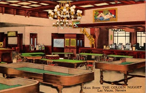 LAS VEGAS, NEVADA - GOLDEN NUGGET CASINO MAIN ROOM - VINTAGE LINEN POSTCARD - Imagen 1 de 2