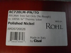 Juego de molduras arcanas Rohl AC720LM-PN/TO para termoválvula níquel pulido - Imagen 1 de 1