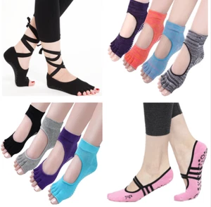 Women Men Yoga Pilates Ballet Exercise Grips Cotton Socks Non Slip Skid - Picture 1 of 17