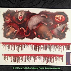 ATTACK RATS STICKER CEILING WALL CLING Halloween Prop Bathroom Toilet Decoration - Picture 1 of 4