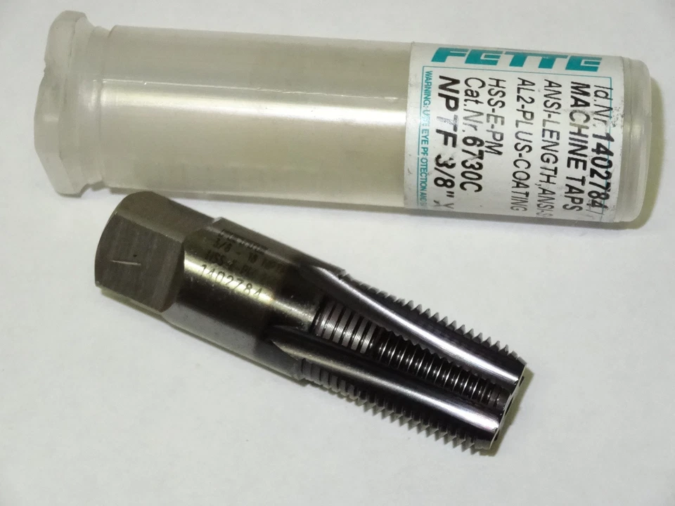 LMT-FETTE 3/8"-18 NPTF 5 Straight Flutes C-Chamfer HSS Pipe Tap AL2-Plus 1402784 - Image 1 of 1