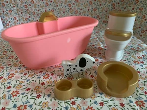 Kidkraft Alina 8-10" Doll Dollhouse Plastic Bathtub Toilet Pet - Picture 1 of 4
