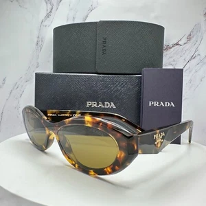 New PRADA Sunglasses Brown Seen On Kylie Jenner Cat Eye Symbole Logo Authentic - Picture 1 of 17