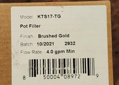 LUXIER KTS17-TG Pot Filler Faucet Contemporary Wall-Mounted Swivel Brushed Gold - Image 1 of 2