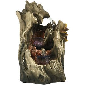 Sunnydaze Cascading Caves Waterfall Water Tabletop Fountain Feature w/ LED - 14"