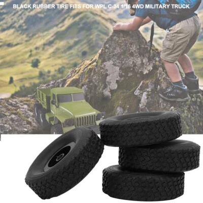 4PCS Antiwear RC Reifen Rad für WPL C-34 1/16 4WD Militr LKW Auto - Bild 1 von 4