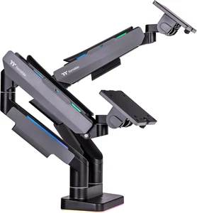Gaming Gas Spring Dual RGB Monitor Arm (Fits 17"- 35"), GEA-MSR-DMSBLK-01 - Picture 1 of 12