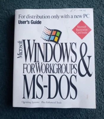Early Vintage Microsoft Windows For Workgroups & MS-DOS Book Printed USA in 1994 - Image 1 of 4