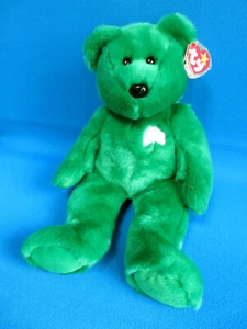 ORSACCHIOTTO ERIN IRLANDESE verde giocattolo morbido TRIFOGLIO TRIFOGLIO TY BEANIE BUDDY VINTAGE 1998 - Foto 1 di 5