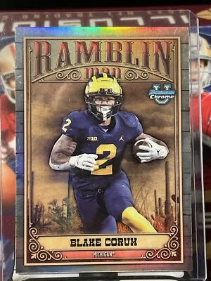 Blake Corum 2023 Bowman Chrome U Ramblin Man #RM-8  Michigan - Image 1 of 2