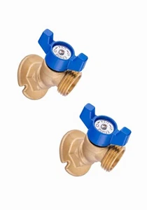 2 Stück 1/4 Umdrehung Schwellerhahn Latz & Flansch 1/2 Zoll Innengewinde Einlass x3/4" MHT  - Bild 1 von 4