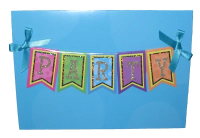 Burgoyne "Party" Banner Birthday Greeting Card New Embellished with Envelope - Image 1 of 4