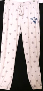NEW West Virginia Mountaineers WVU Sport Jogger White Sweatpants PJs Women's M - Picture 1 of 9