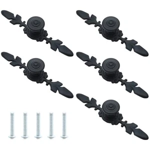 Cabinet Knobs with Backplate 4.8 Inch Antique Black Drawer Pull 5 Pack - Picture 1 of 7